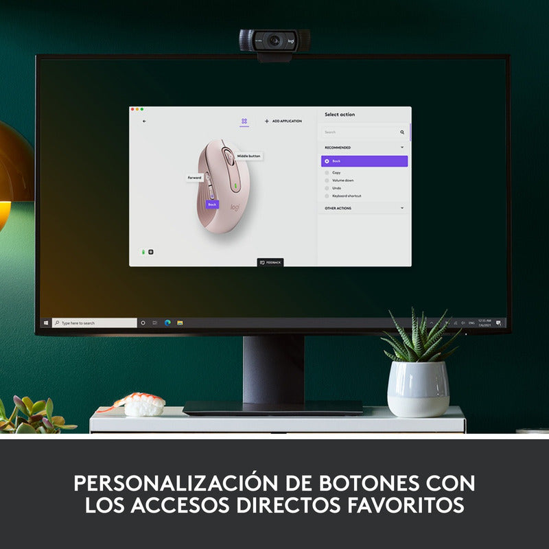Mouse Inalámbrico Logitech Signature M650, Bluetooth Rosado