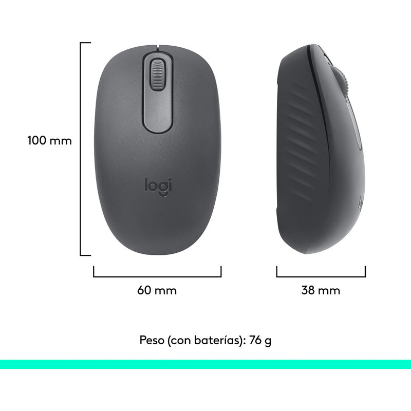 Mouse Inalámbrico Bluetooth Logitech M196, Grafito