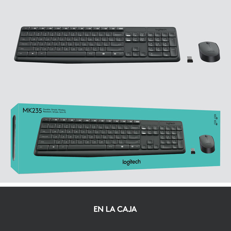 Combo Inalámbrico Logitech Mk235, Teclado Multimedia Y Mouse