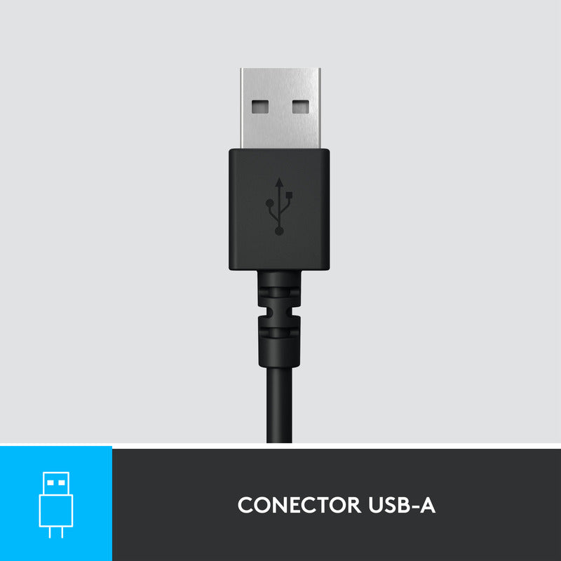 Diadema Usb Logitech H390, Mic Sin Ruido Y Controles Cable