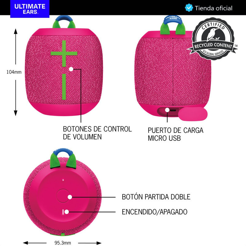 Parlante Impermeable Bluetooth Ultimate Ears Wonderboom 3, Negro