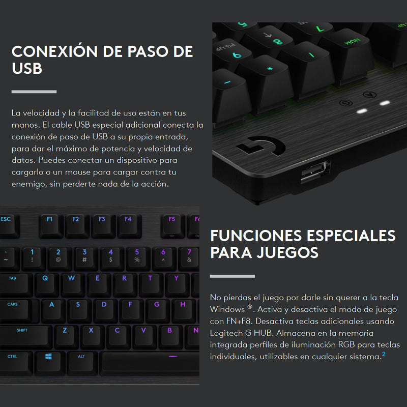 Teclado Gamer Mecánico Logitech G513 Carbón / Lightsync Rgb