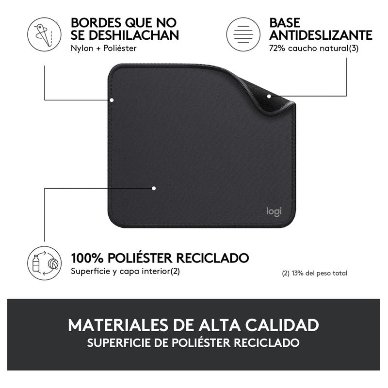 Mouse Pad Cómodo Deslizamiento Logitech Studio Series Negro