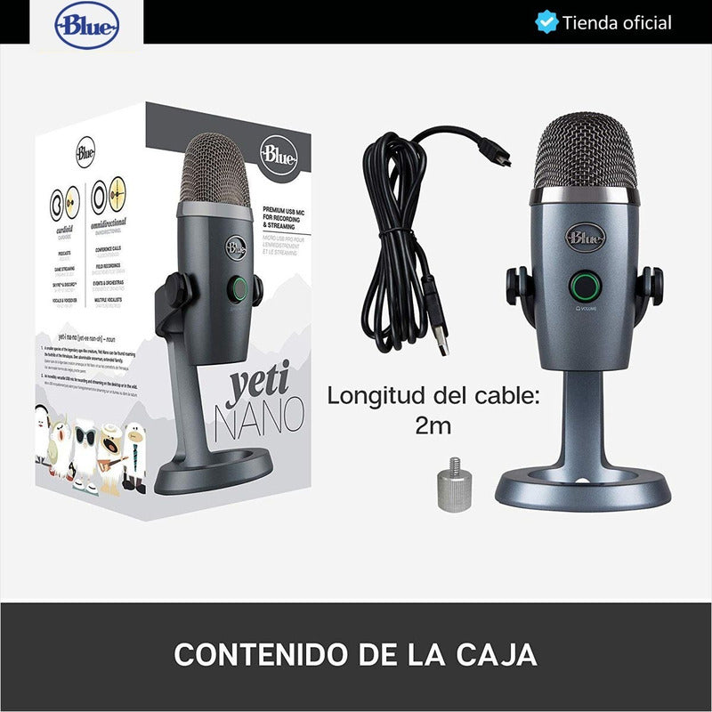 Blue Yeti Nano, Micrófono Usb Premium, Grabación / Streaming