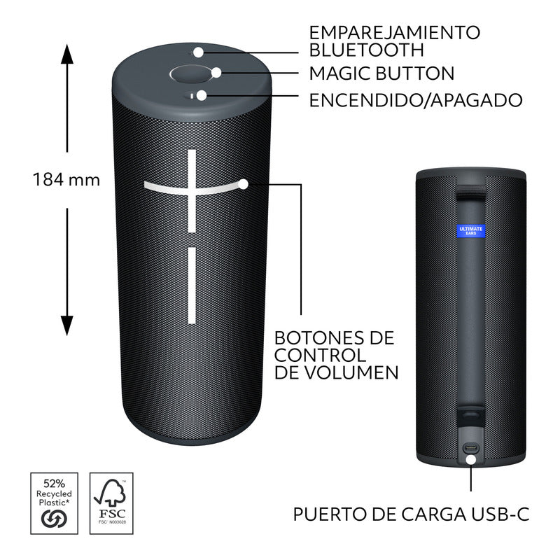 Parlante Bluetooth Ultimate Ears Boom 4, Negro