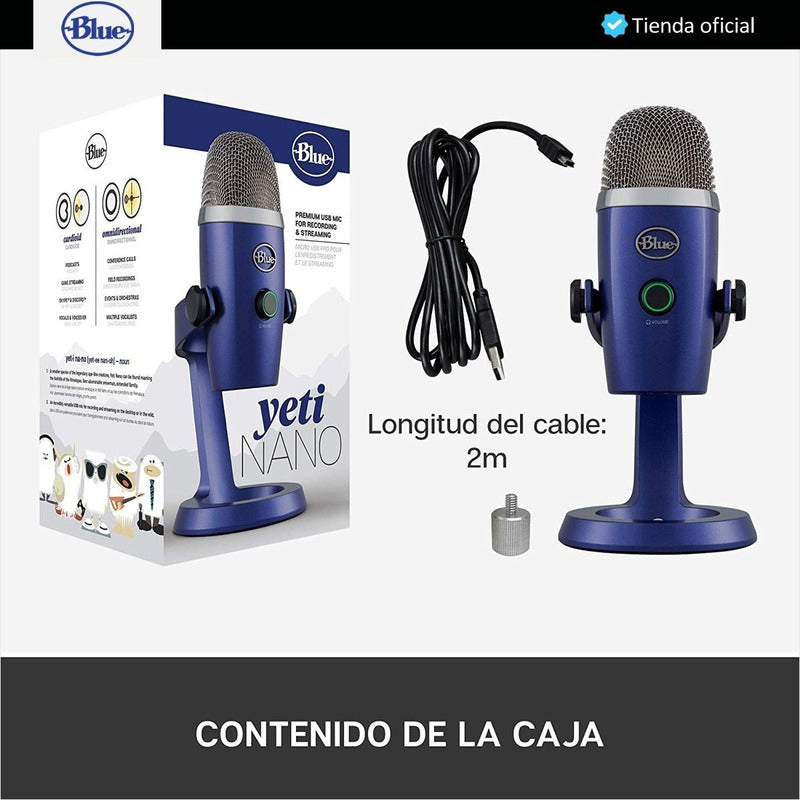 Blue Yeti Nano, Micrófono Usb Premium, Grabación / Streaming