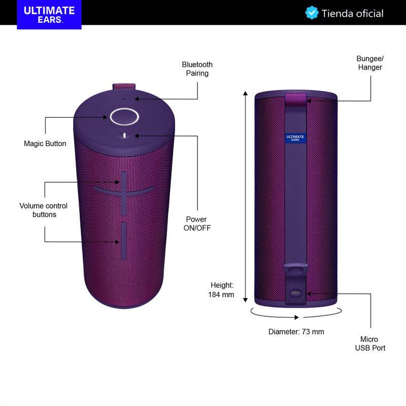 Ultimate Ears Boom 3, Parlante Bluetooth Impermeable