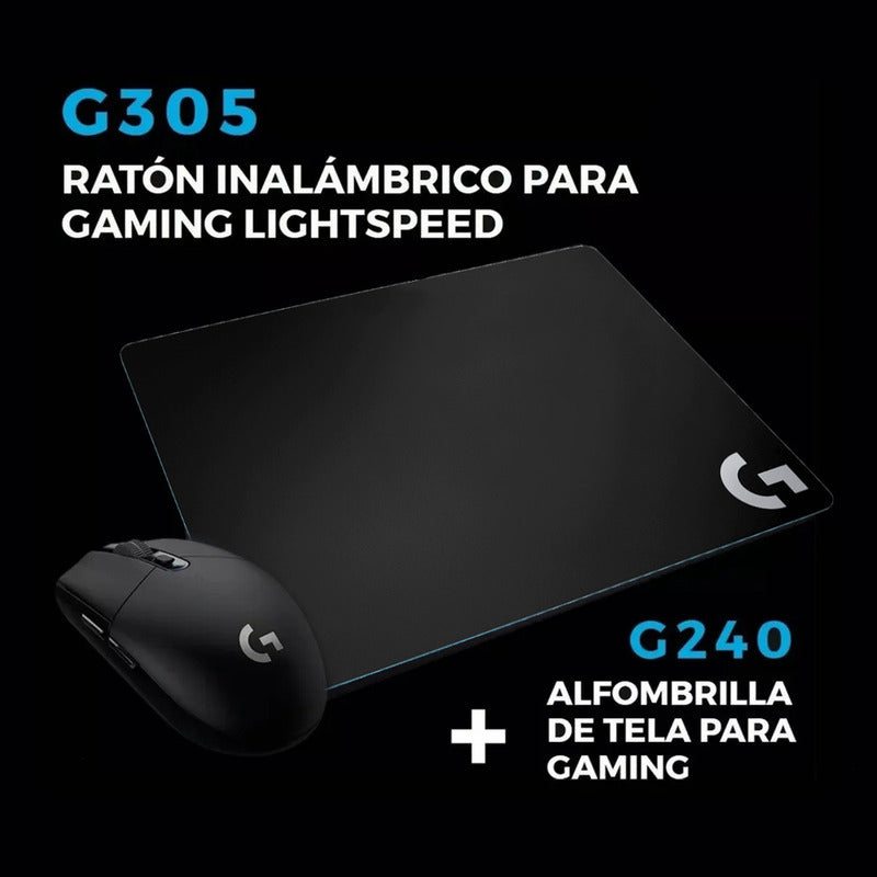 Logitech Gaming: Mouse Inalámbrico G305 + Pad Mouse G240