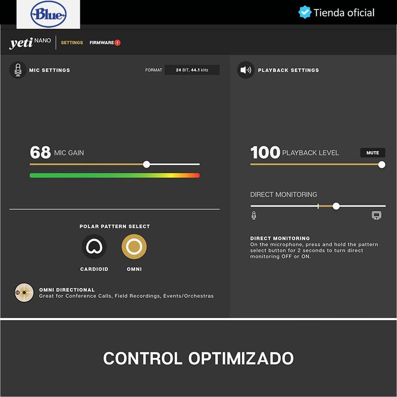 Blue Yeti Nano, Micrófono Usb Premium, Grabación / Streaming
