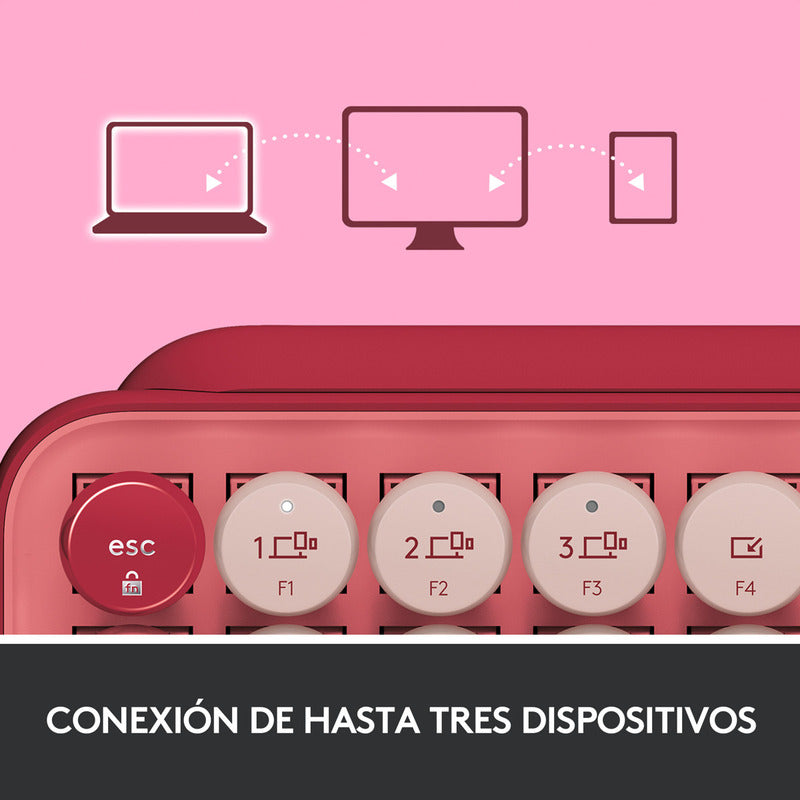 Combo Inalámbrico Logitech Pop Keys + Pop Mouse Heartbreaker