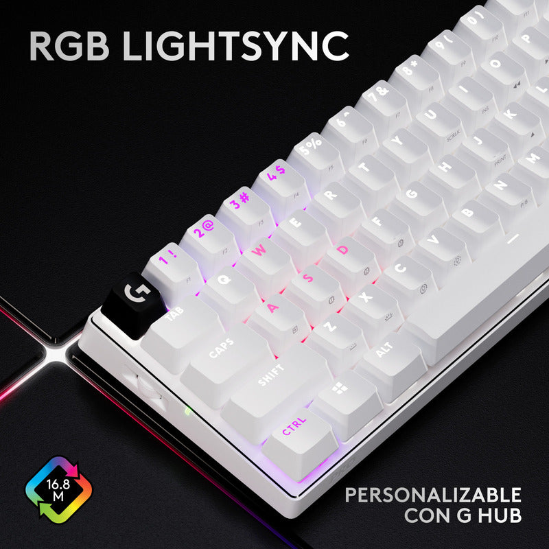 Teclado Gamer Logitech Pro X 60, Inalámbrico Lightspeed
