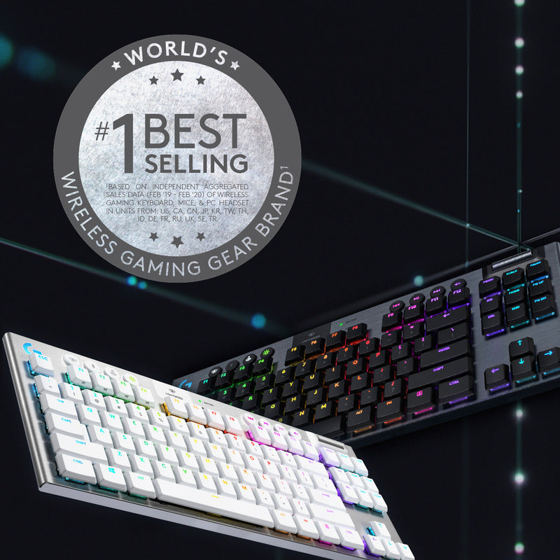 Teclado Gamer Logitech G915 Tkl, Mecánico Inalámbrico Blanco