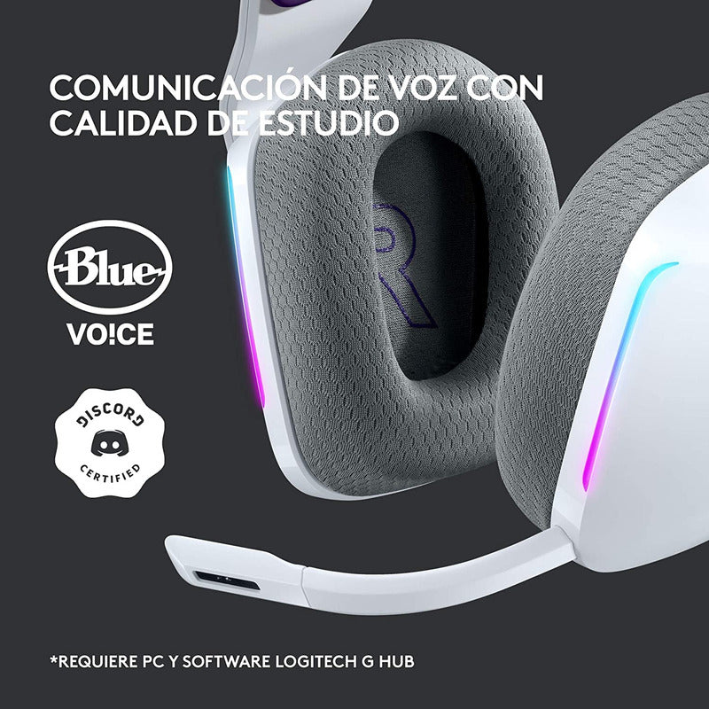 Diadema Gamer Logitech G733, Rgb Inalámbrica / 7.1 - Blanco