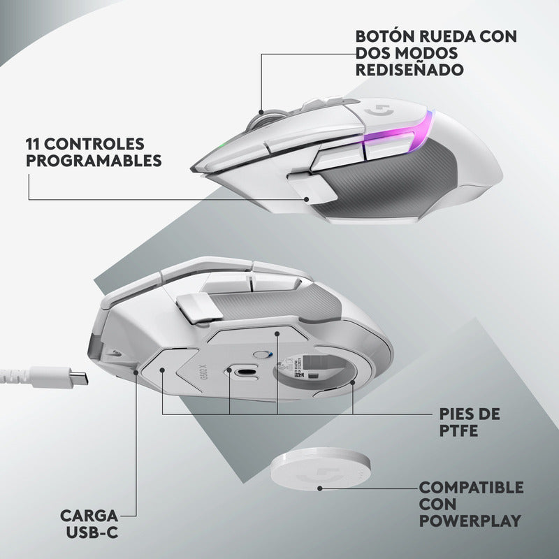 Mouse Gamer Logitech G502 X Plus, Inalámbrico Rgb / Hero 25k