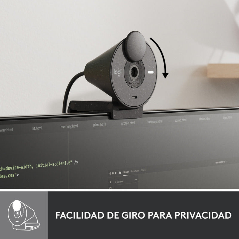 Combo Cámara Web Logitech Brio 300 + Diadema H390 Usb Negro
