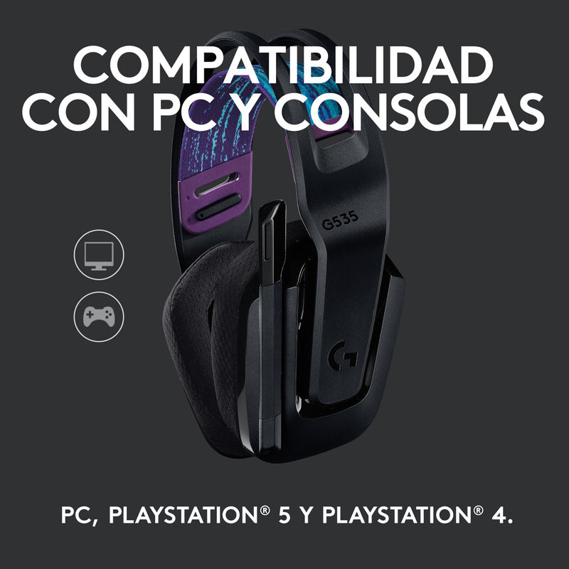 Diadema Gamer Inalámbrica Logitech G535 Lightspeed, Pc/ps5|4