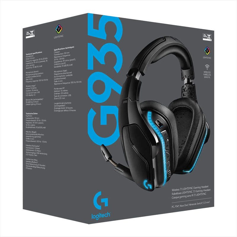 Diadema Gamerlogitech G935, Inalámbrica 7.1 / Rgb Lightsync