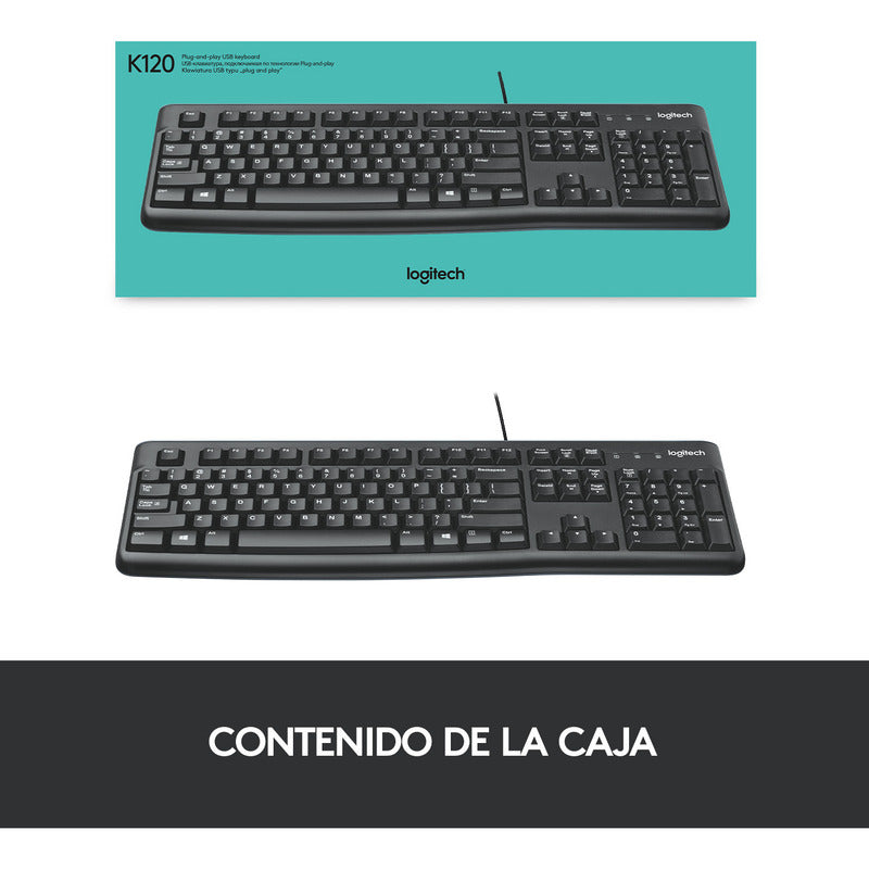 Teclado Usb Logitech K120 Desempeño Agradable Y Silencioso
