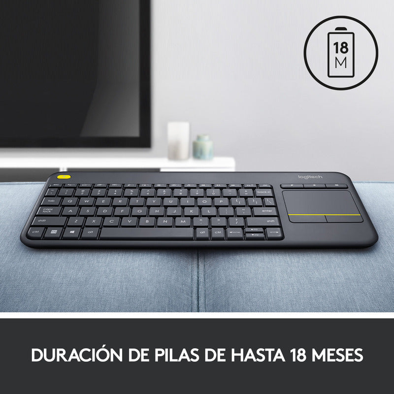 Teclado + Touch Logitech K400 Plus Inalámbrico Pc Android Tv