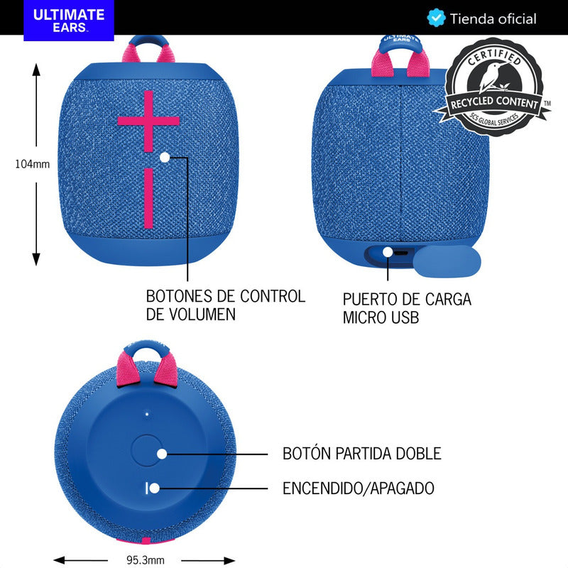 Parlante Impermeable Bluetooth Ultimate Ears Wonderboom 3, Negro