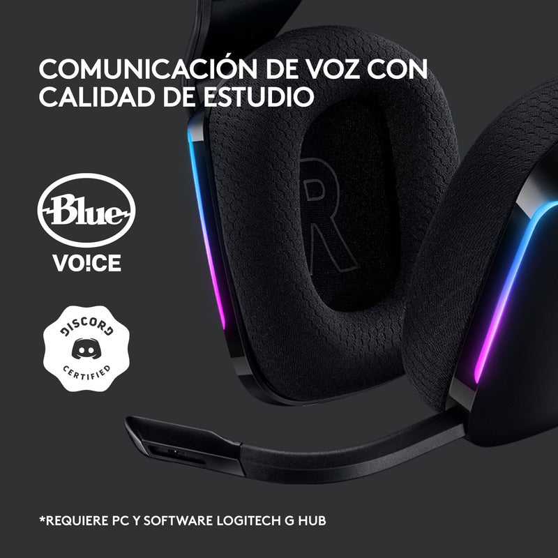 Diadema Gamer Logitech G733, Rgb Inalámbrica / 7.1 - Negro