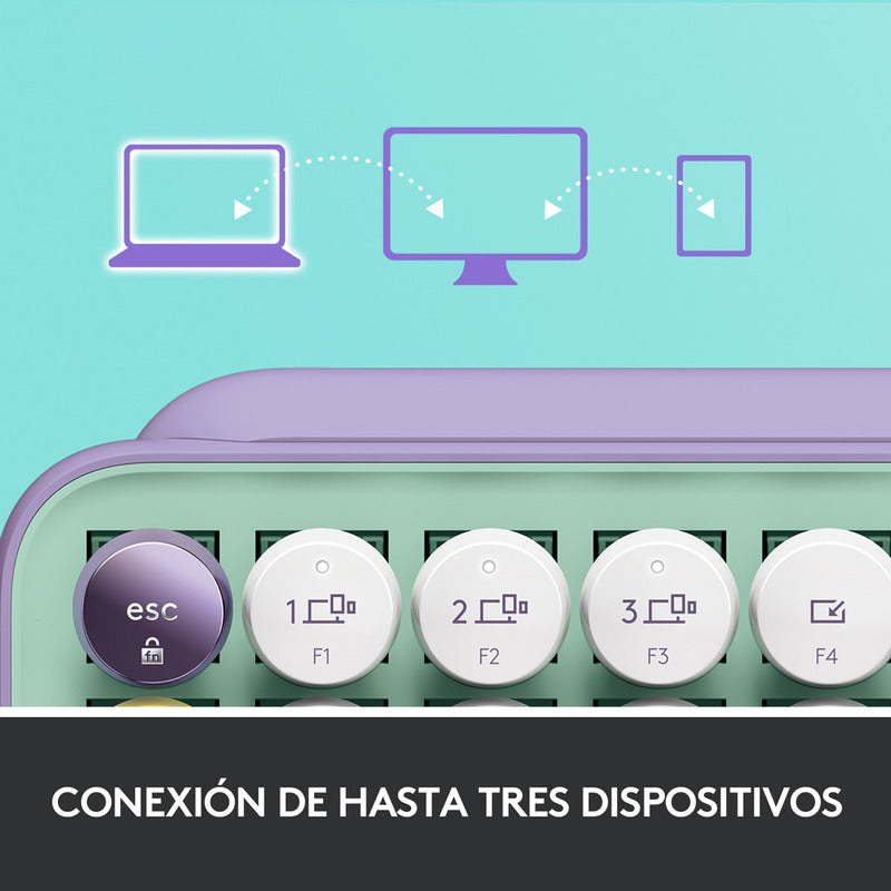 Teclado Inalámbrico Logitech Pop Daydream, Teclas Emojis