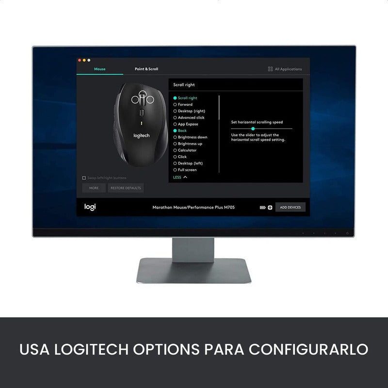 Mouse Inalámbrico Con Scroll Lateral Logitech M705 Marathon