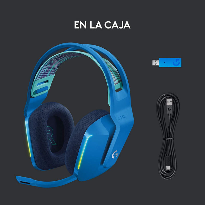 Diadema Gamer Logitech G733, Rgb Inalámbrica / 7.1 - Azul