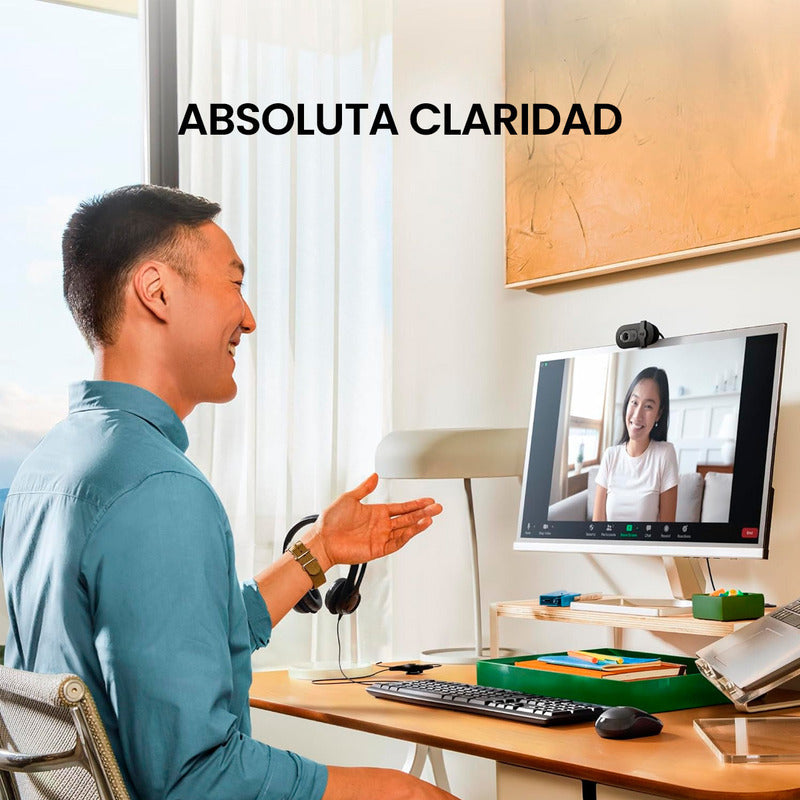 Webcam Full Hd 1080p, Rightlight 2, Logitech Brio 100 Negro
