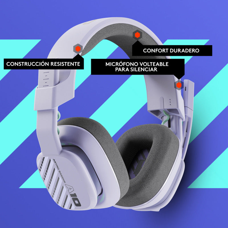 Audífonos Gamer Astro A10 Gen 2, Pc/Ps5/Ps4, Xbox, Lavanda