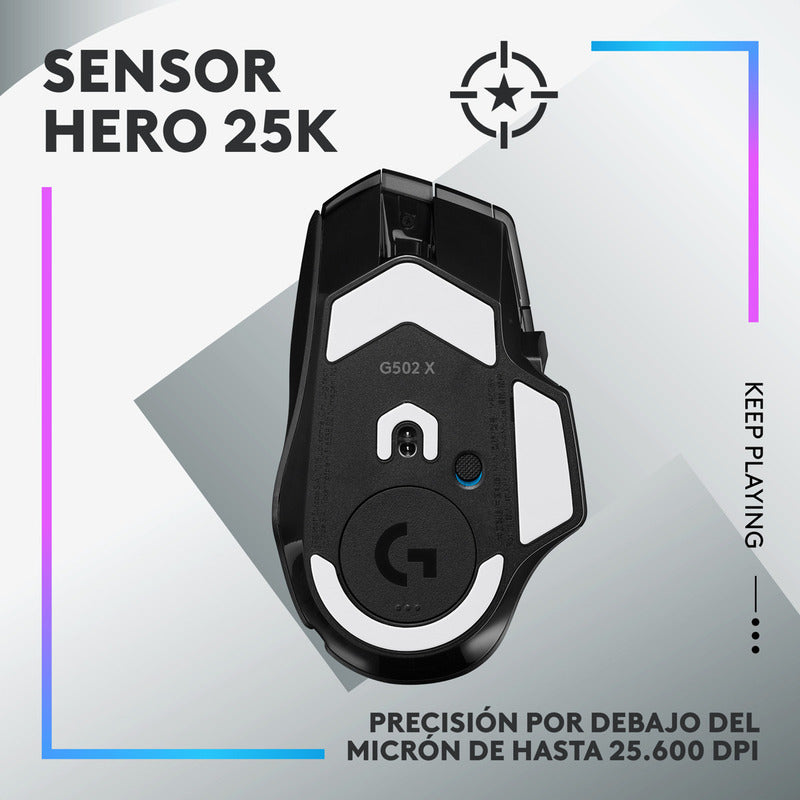 Mouse Gamer Logitech G502 X Plus Rgb Inalámbrico Hero 25k