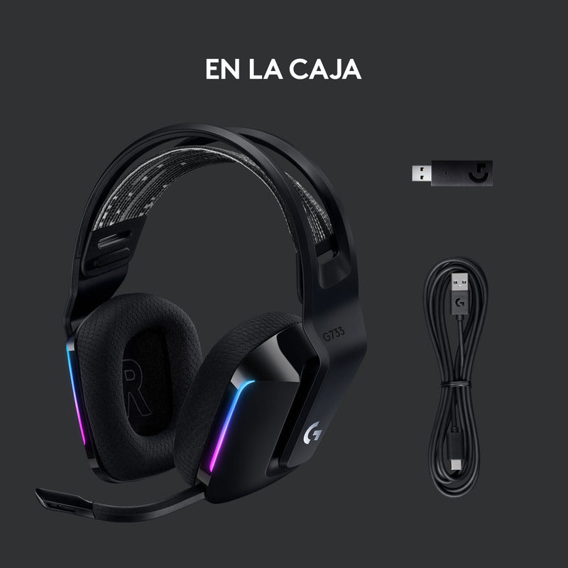 Diadema Gamer Logitech G733, Rgb Inalámbrica / 7.1 - Negro