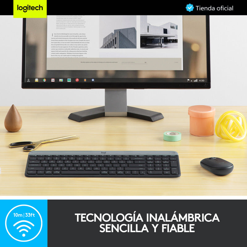 Combo Inalámbrico Logitech Mk470 + Pad Mouse Studio Series
