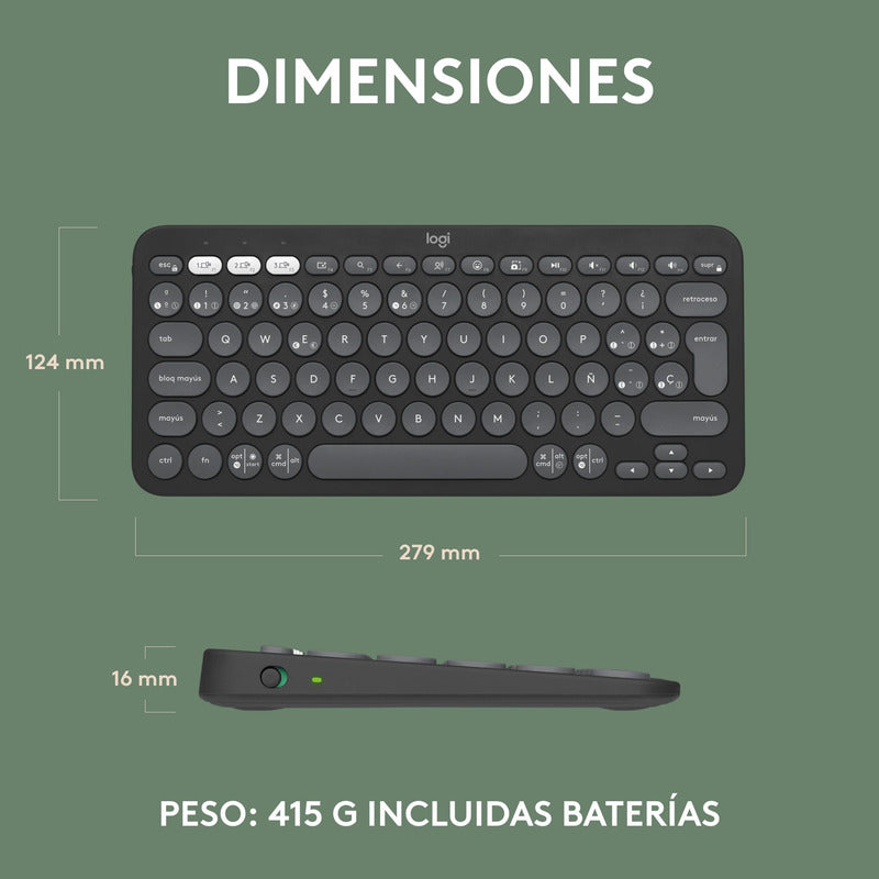 Teclado Multidispositivo Logitech Pebble Keys 2 K380s