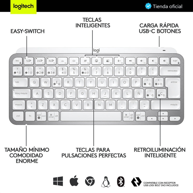 Logitech Combo Avanzado Teclado Mx Keys Mini + Master 3s Wh