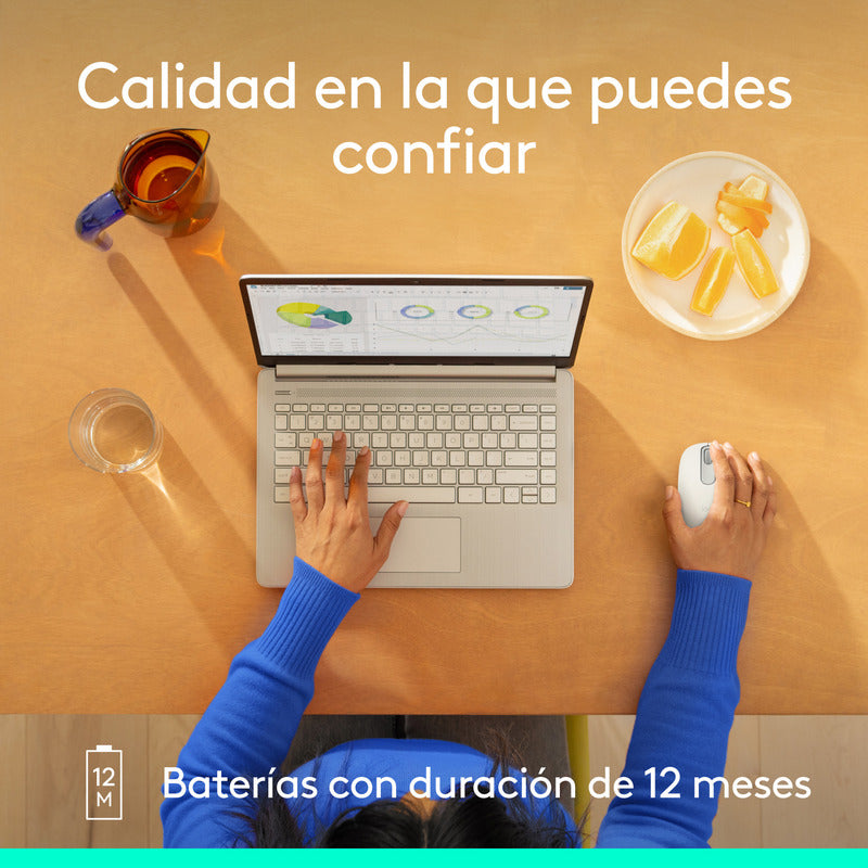 Mouse Inalámbrico Bluetooth Logitech M196, Blanco