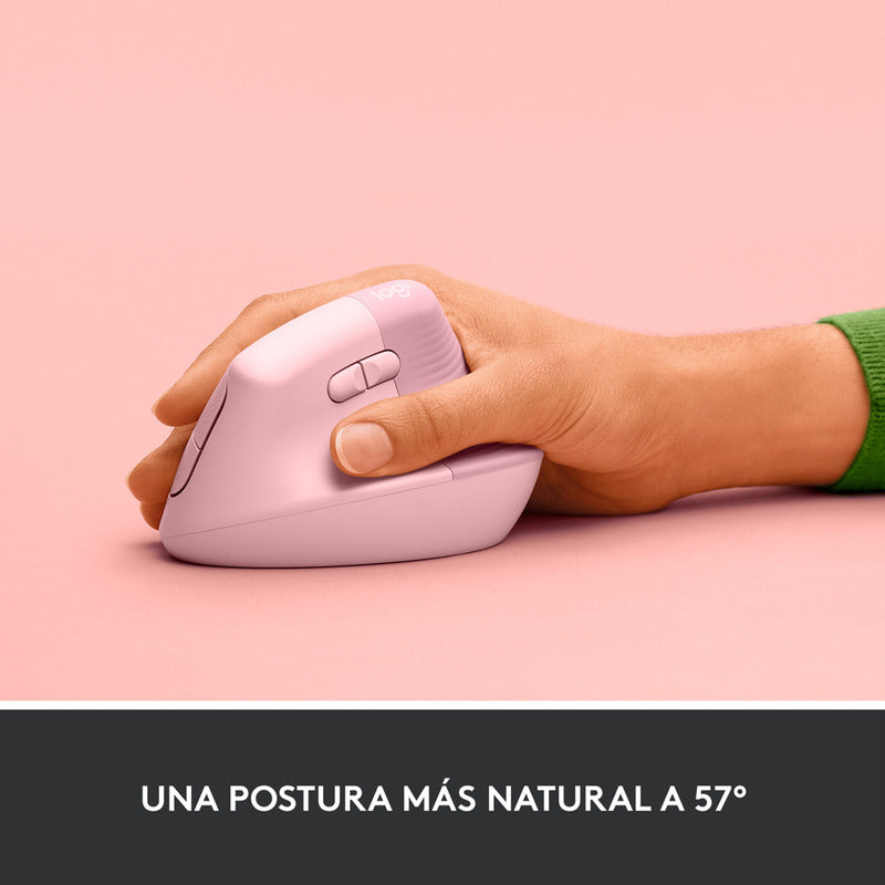 Mouse Ergonómico Logitech Lift Vertical Avanzado, Rosado