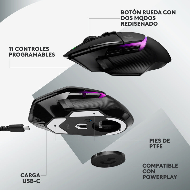 Mouse Gamer Logitech G502 X Plus Rgb Inalámbrico Hero 25k