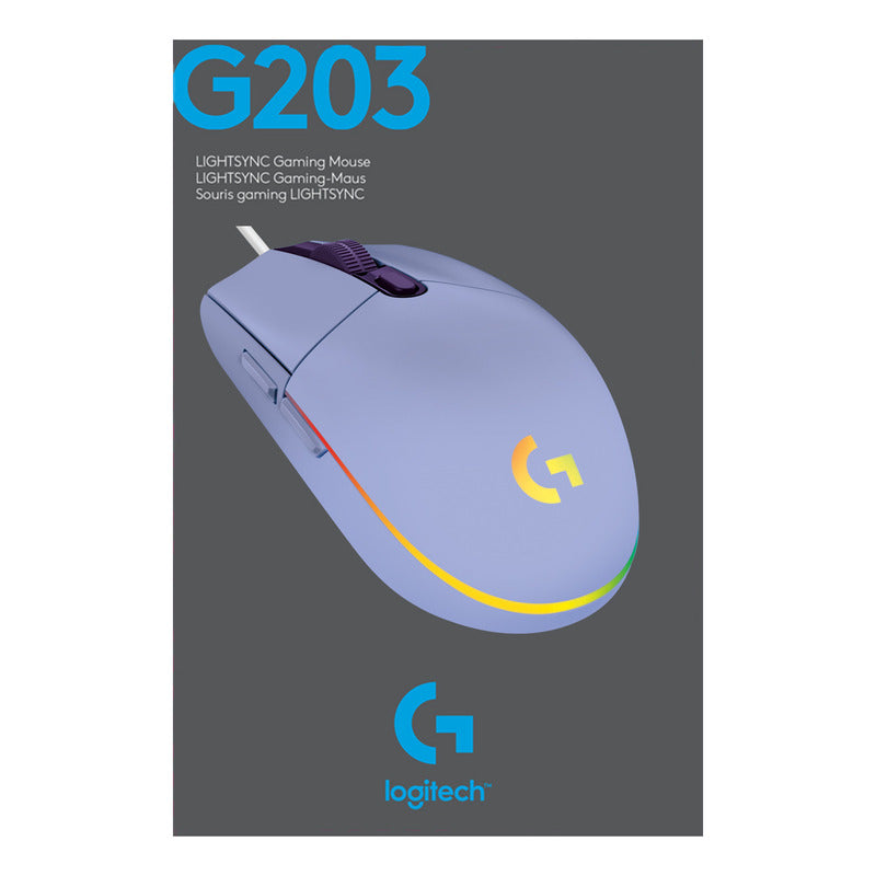 Mouse Gamer Logitech G203 Lightsync Rgb / 8000dpi - Lila