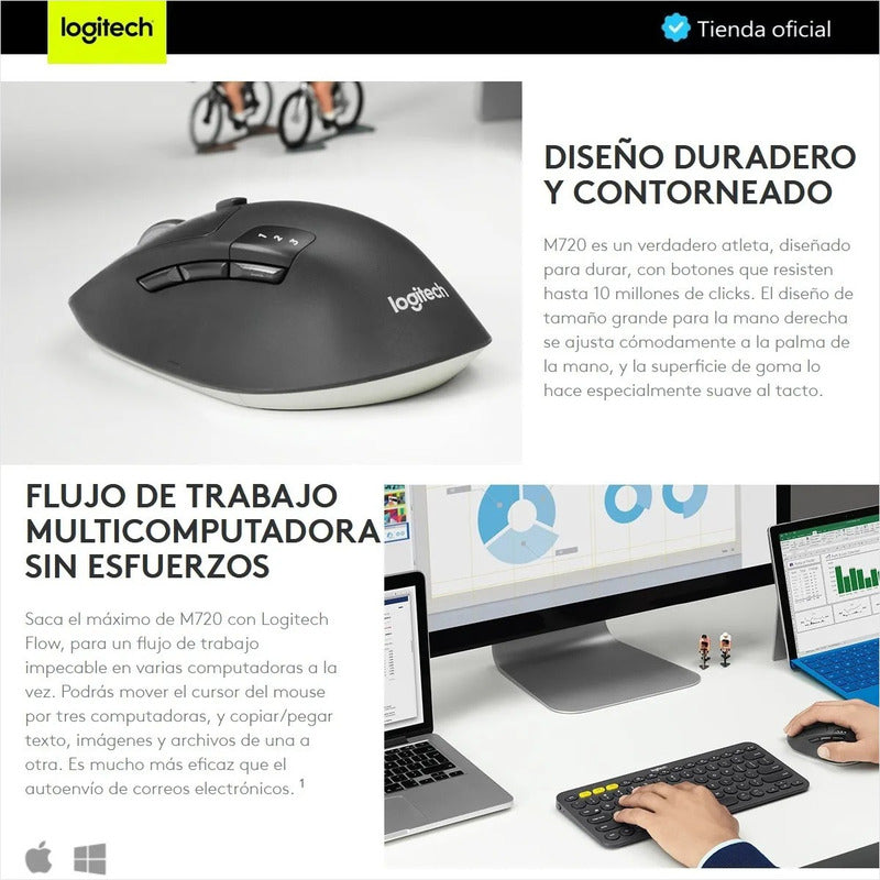 Mouse Multi-dispositivo Logitech M720 Triathlon Bluetooth