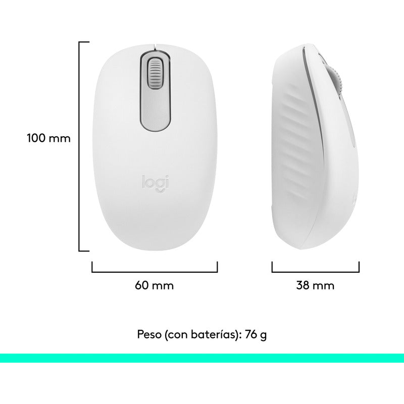 Mouse Inalámbrico Bluetooth Logitech M196, Blanco