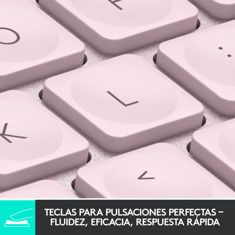 Teclado Avanzado Logitech Mx Keys Mini, Recargable, Rosado