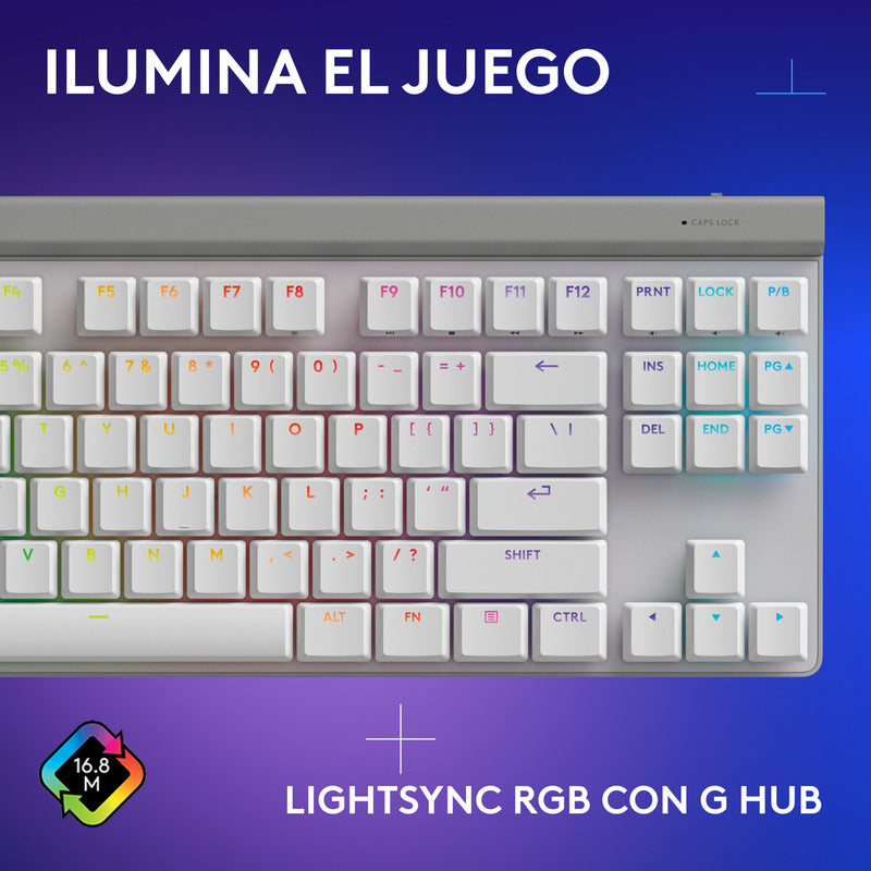 Teclado Gamer Mecánico Lightsync Rgb Logitech G515 Tkl, Blanco