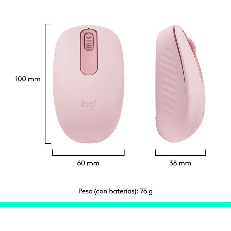 Mouse Inalámbrico Bluetooth Logitech M196, Rosa
