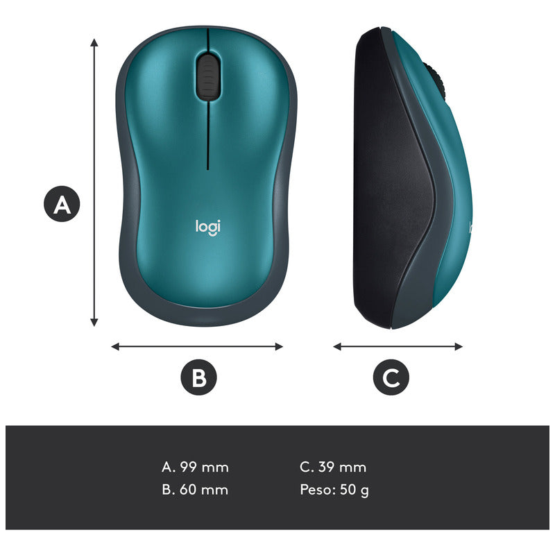 Mouse Inalámbrico Logitech M185, Win Mac Chrome Linux Azul