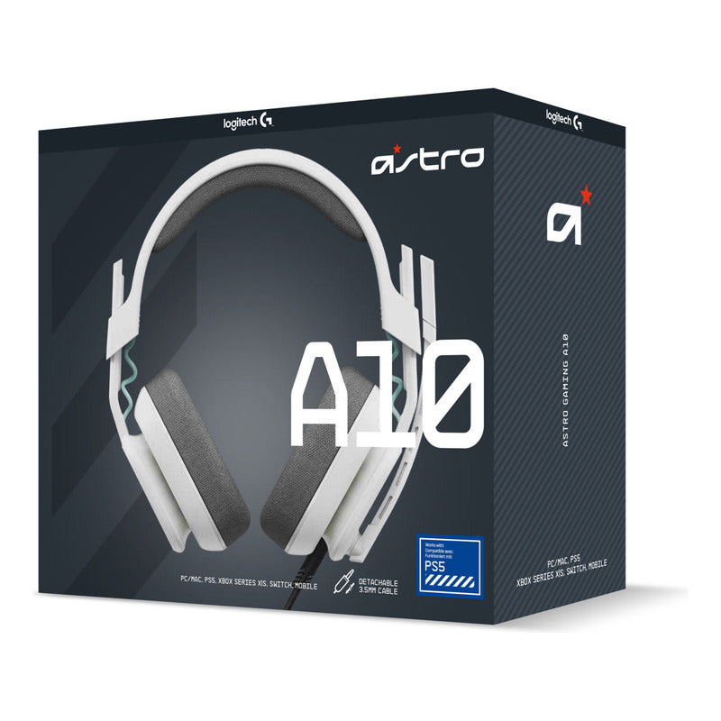 Audífonos Gamer Astro A10 Gen 2, Pc/Ps5/Ps4, Xbox, Blanca