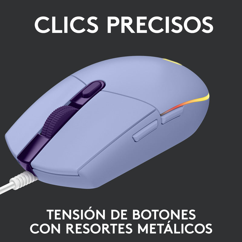 Combo Gamer Logitech Mouse G203 Lila + Pad Mouse G240
