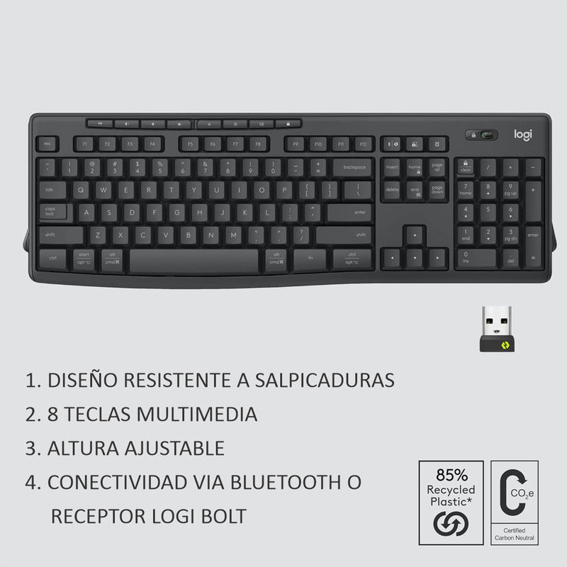 Combo Logitech Mk370 Business Teclado Y Mouse Bluetooth/bolt