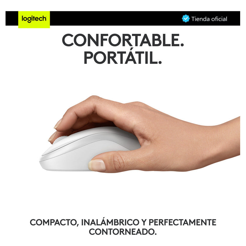Mouse Bluetooth Logitech M240 Silent con clics 90% más silenciosos, Blanco