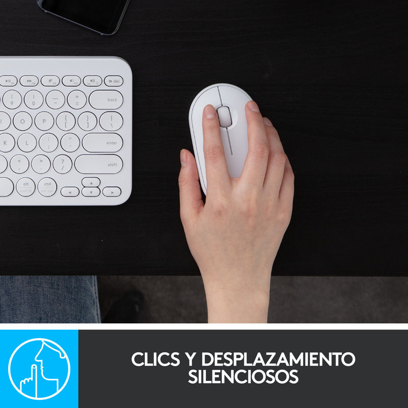 Mouse Inalámbrico Moderno Logitech Pebble M350 - Blanco